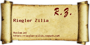 Riegler Zilia névjegykártya